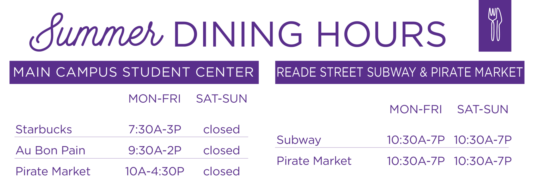 Menu & Hours - ECU Dining