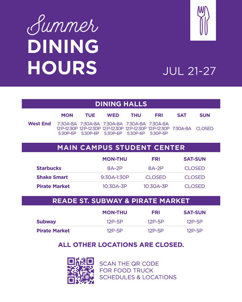 Hours of Operation - July 21-27